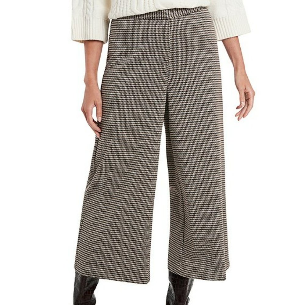 Vince Camuto Menswear Check Wide Leg Culotte Pants
